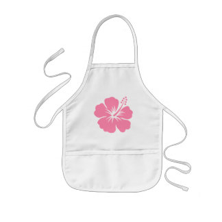 Infantil Avental cor-de-rosa do hibiscus Y