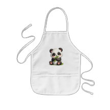 Avental de Cozinha Panda Bebê Fofo Comendo Bambu