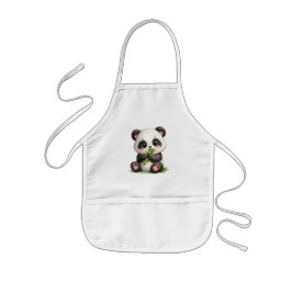 Infantil Avental de Cozinha Panda Bebê Fofo Comendo Bambu