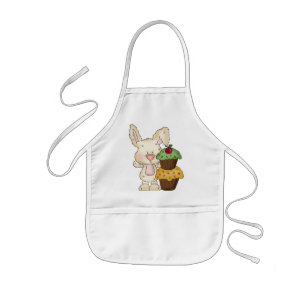 Infantil Avental do coelho do cupcake