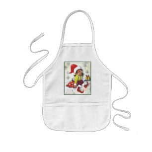Infantil Avental do Natal da menina do duende do duende