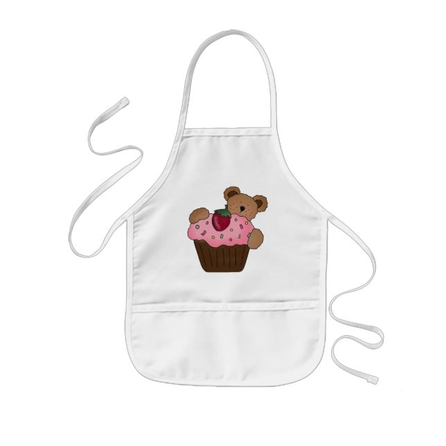 Infantil Avental do urso do cupcake (Frente)