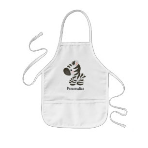 Infantil Avental personalizado bonito da zebra