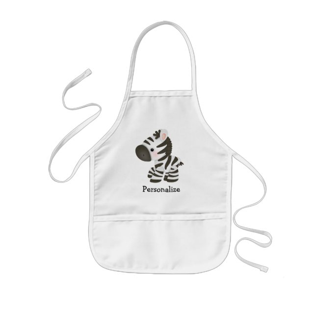 Infantil Avental personalizado bonito da zebra (Frente)