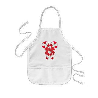 Infantil Avental vermelho e branco dos bastões de doces