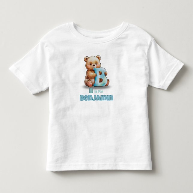 Infantil B é de Benjamin – Camiseta Personalizada para Cria (Frente)