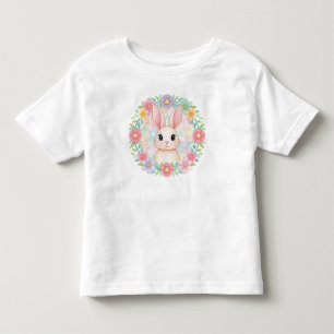 Infantil Bebê coelho em camiseta Floral Wreath
