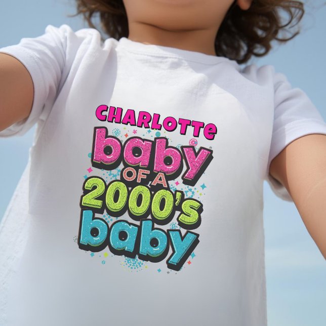 Infantil Bebê de camiseta personalizada Toddler dos anos 20 (Baby of a 2000's baby toddler t-shirt with space for your name)