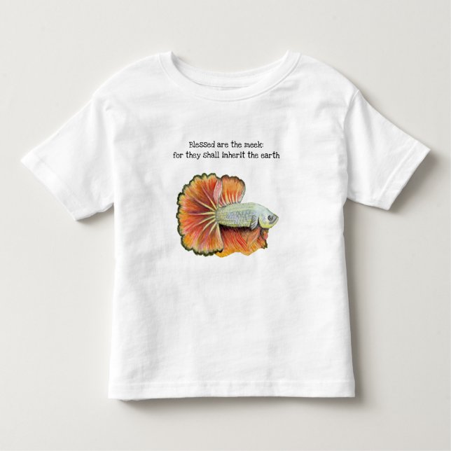 Infantil Bendito é a camiseta Meek Fish Toddler (Frente)