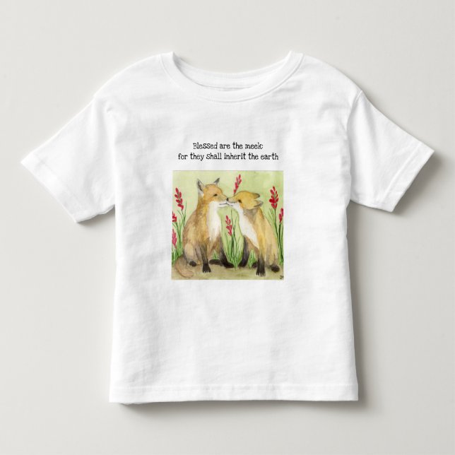 Infantil Bendito é a camiseta Meek Foxes Toddler (Frente)
