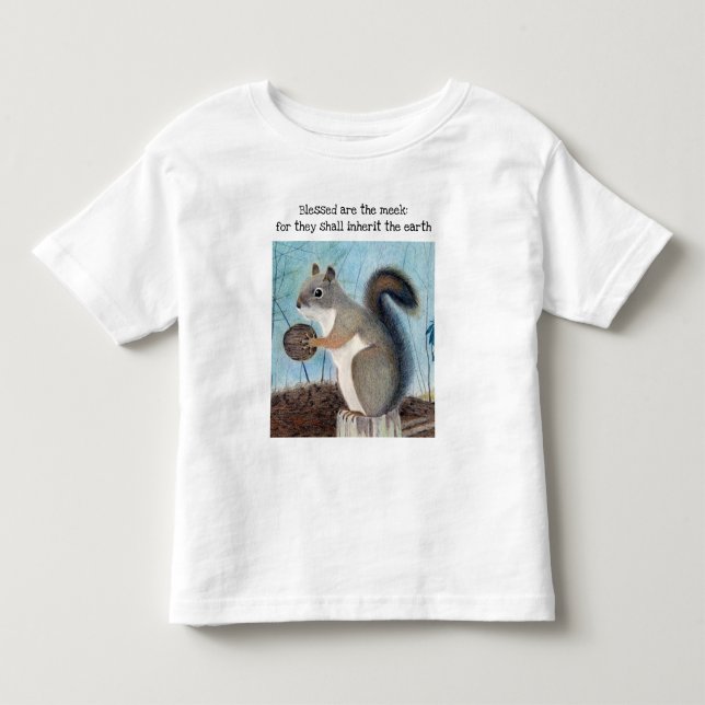 Infantil Bendito é a camiseta Meek Squirrel Toddler (Frente)
