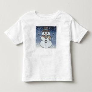 Infantil Boneco de Neve c/ Fundo (branco) - Camiseta de Beb