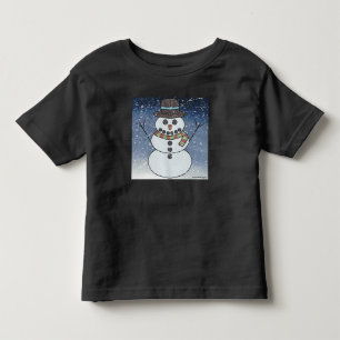 Infantil Boneco de Neve c/ Fundo (vívido) - Camiseta de Beb