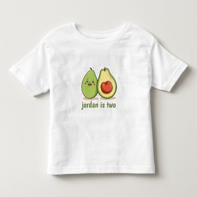 Infantil Bonito Avocado Há Dois Anos Dando Camiseta Para Cr (Frente)