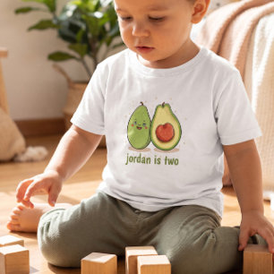 Infantil Bonito Avocado Há Dois Anos Dando Camiseta Para Cr