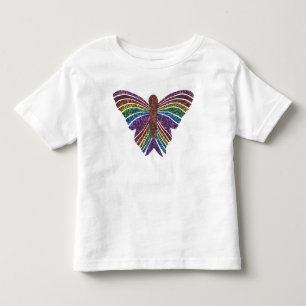 Infantil Borboleta Arco-íris (branca) - Camiseta para crian