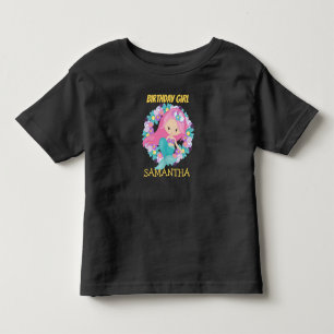 Infantil Camiseta amarela de aniversário da Sereia Bebê