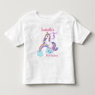 Infantil Camiseta aniversário de 3 anos Unicórn em Cute