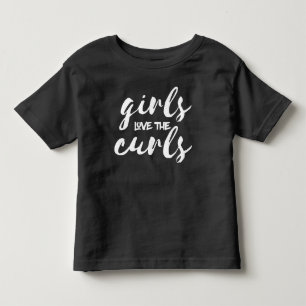 Infantil Camiseta As Meninas Amam Os Cachos (escrita branca