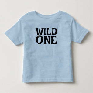 INFANTIL CAMISETA AZUL BEBÊ ANIVERSÁRIO DE 1 ANO WILD ONE