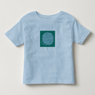 Infantil Camiseta Azul Claro com Bola de Linha
