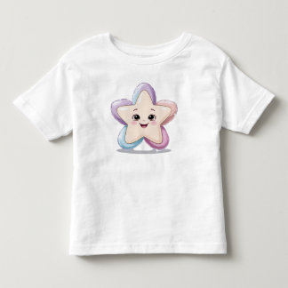 Infantil Camiseta branca branca, sorridente e branca