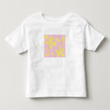 Camiseta branca com flores rosa/amarelas