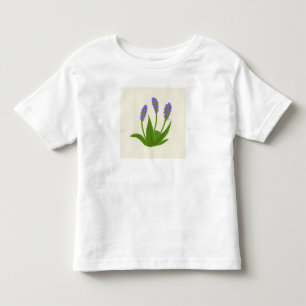 Infantil Camiseta Branca com Flores Roxas