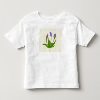 Infantil Camiseta Branca com Flores Roxas