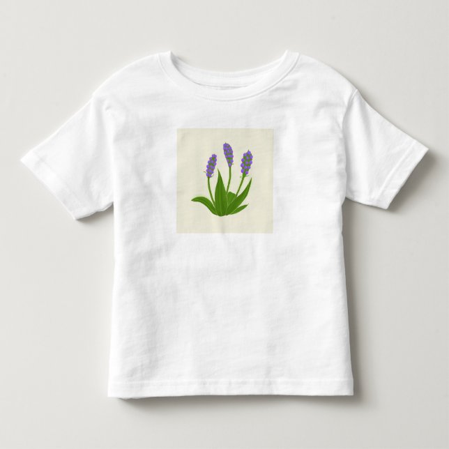 Infantil Camiseta Branca com Flores Roxas (Frente)