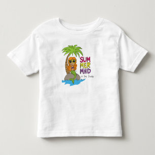 Infantil Camiseta Branca de Verão de Sereia Fofa para Crian