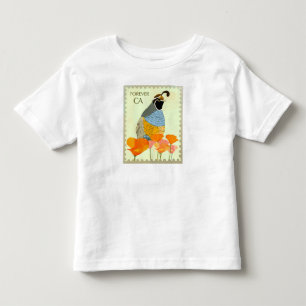 Infantil Camiseta California Poppy e Quail Forever