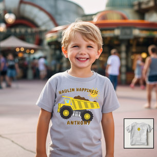 Infantil Camiseta Caminhão de Carregamento de Felicidade