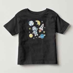 Infantil Camiseta Cartoon Espaço Aventura para Toddlers