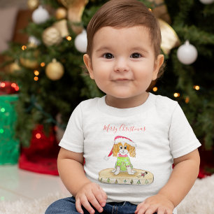 Infantil Camiseta Cavalier King Charles Spaniel Natal Aquar