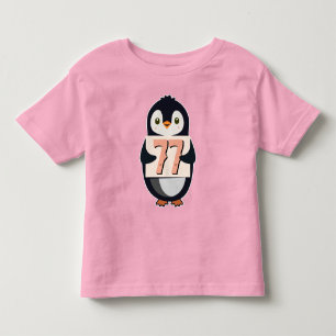 Infantil Camiseta Clássica do Pinguim - Número Personalizad