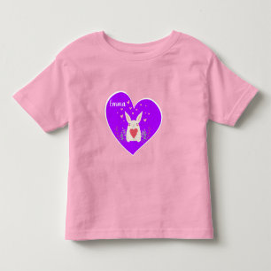 Infantil Camiseta Coelho com Corações