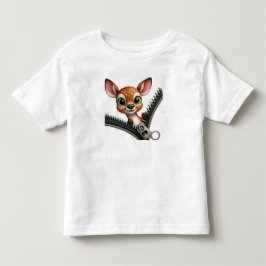 Infantil Camiseta com Zíper e Cervo Bebê 3D Fofo