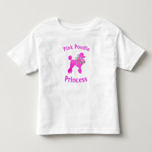 Infantil Camiseta da Princesa Poodle Rosa Menina de Anivers