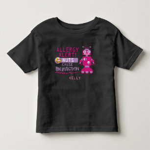 Infantil Camiseta de Alerta de Alergia a Nozes para Robô de