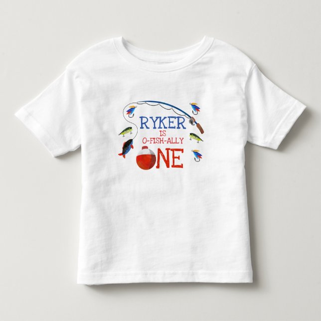 Infantil Camiseta de aniversário de 1 ano para meninos pesc (Frente)