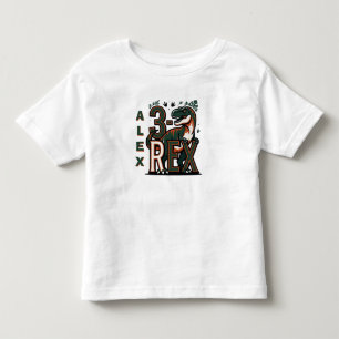 Infantil Camiseta de aniversário de 3 anos do dinossauro Re