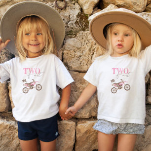 Infantil Camiseta de Aniversário de Bicicleta Off-Road Rosa