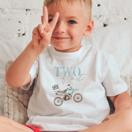 Infantil Camiseta de aniversário de bicicleta suja azul cla