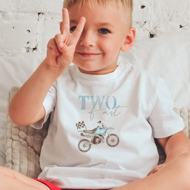 Infantil Camiseta de aniversário de bicicleta suja azul cla (Criador carregado)