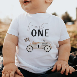 Infantil Camiseta de Aniversário de Carro de Corrida Retro 