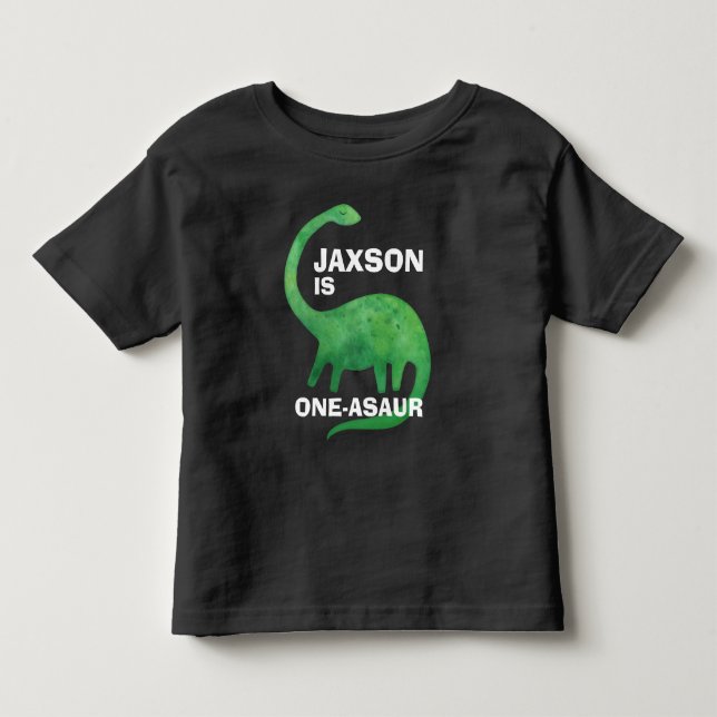 Infantil Camiseta de Aniversário de Dinossauro - Qualquer I (Frente)
