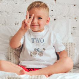 Infantil Camiseta de aniversário de moto off-road azul TWO 