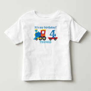 Infantil Camiseta de aniversário de trem fofo para crianças