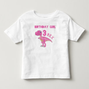 Infantil camiseta de aniversário de três rex